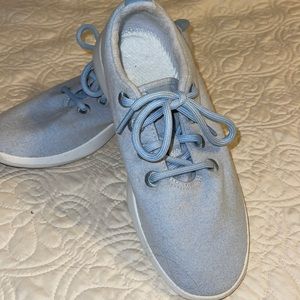 Light blue allbird sneakers